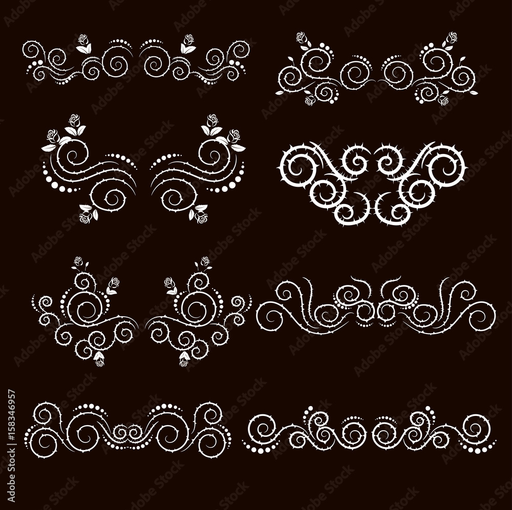 Vintage frames and scroll elements3