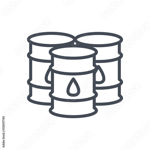 Trading Business Fuel Oil Drum line Icon