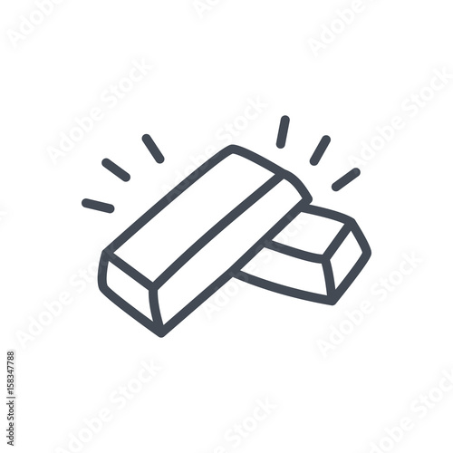 Trading Business Golden Silver Bar line Icon
