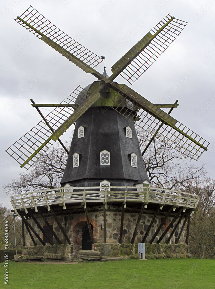Old Windmill 'Slottsmollan' in the Kungsparken Park