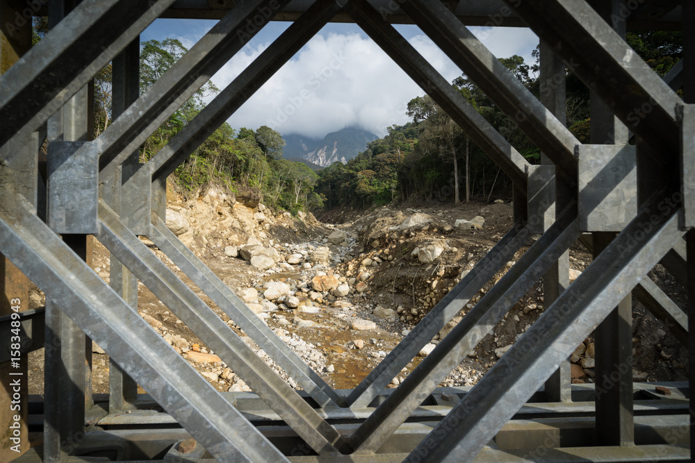 View of Kundasang steel bridge in Sabah, Malaysia View of Kundasang steel bridge in Sabah, Malaysia