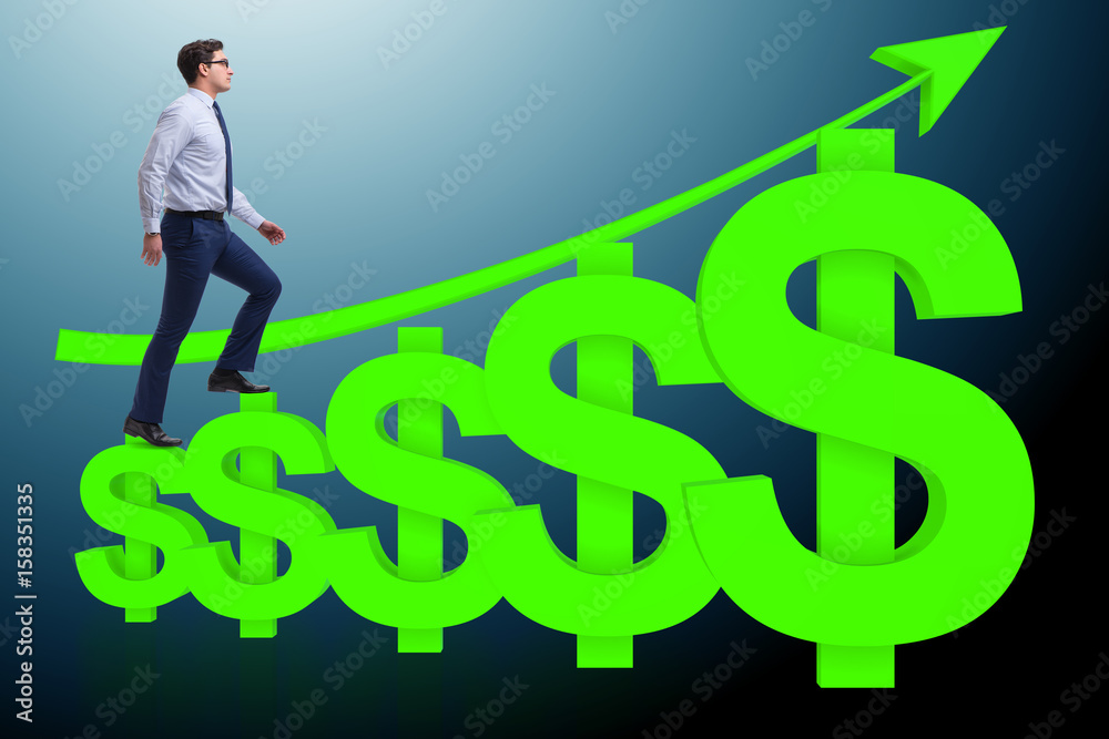 Businessman in american dollar concept Businessman in american dollar concept