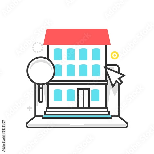 Color box search house icon