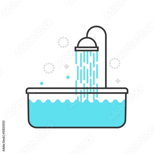 Color box bath tub icon