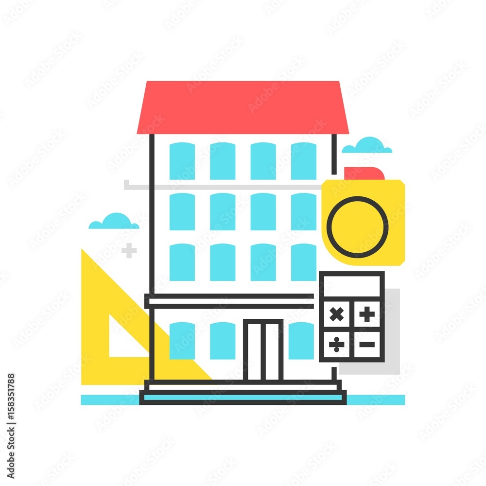 Color box apartment icon Color box apartment icon
