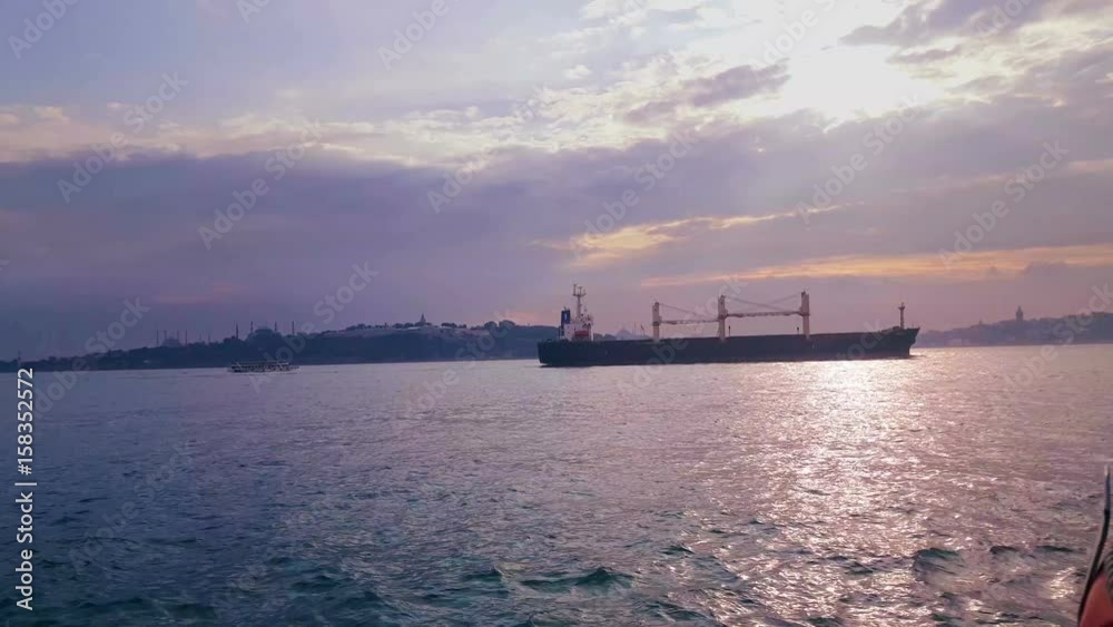 Vessel passing from Bosphorus, istanbul Turkey Vessel passing from Bosphorus, istanbul Turkey