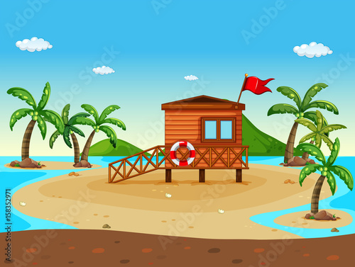 Lifeguard house on the beach