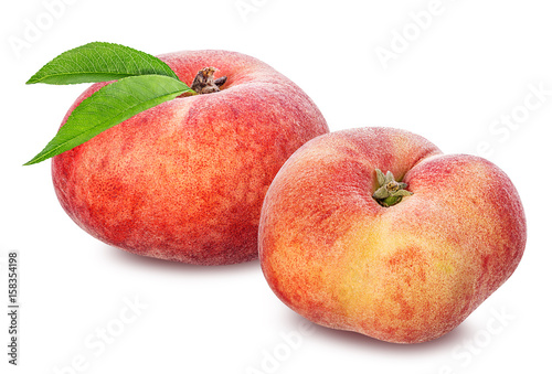 flat peaches isolated on the white