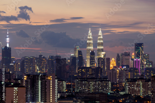 Photography night-view of downtown Kuala Lumpur
