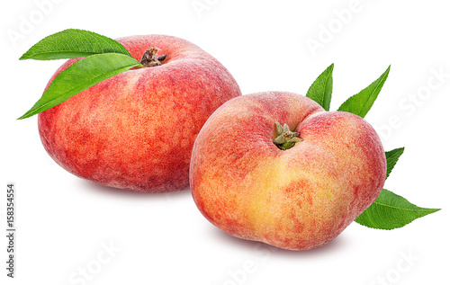 flat peaches isolated on the white