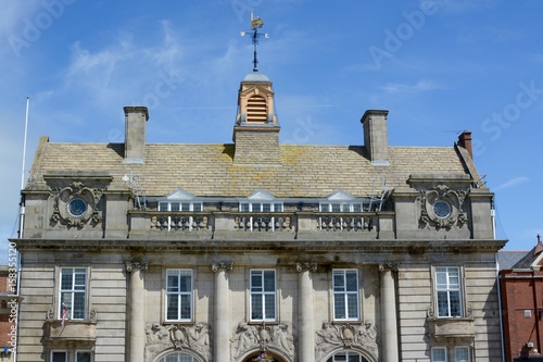 Crewe town hall / municipal building and war memorial, Crewe, Cheshire, UK