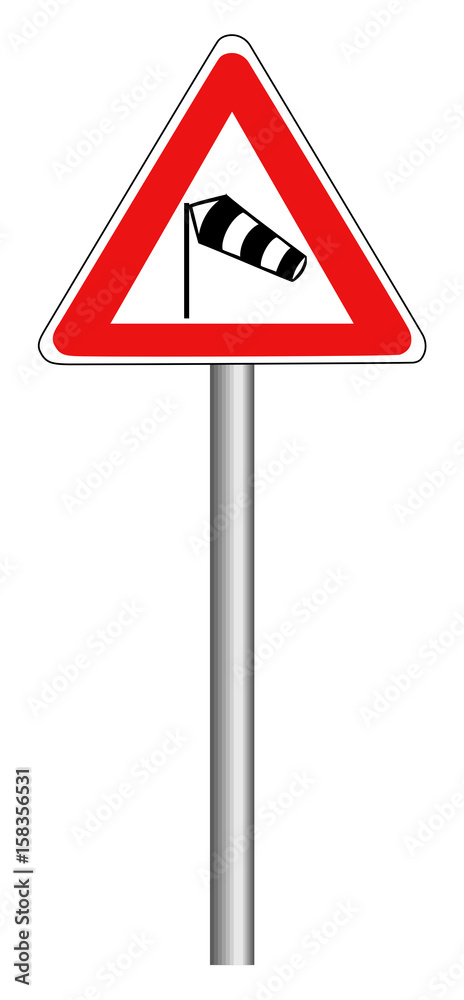 Seitenwind Verkehrsschild Warnung Seitenwind Verkehrsschild Warnung
