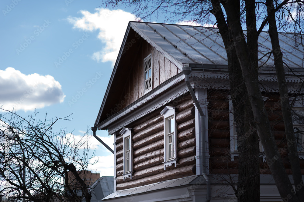 The Log Home with Large Porch at sunset The Log Home with Large Porch at sunset