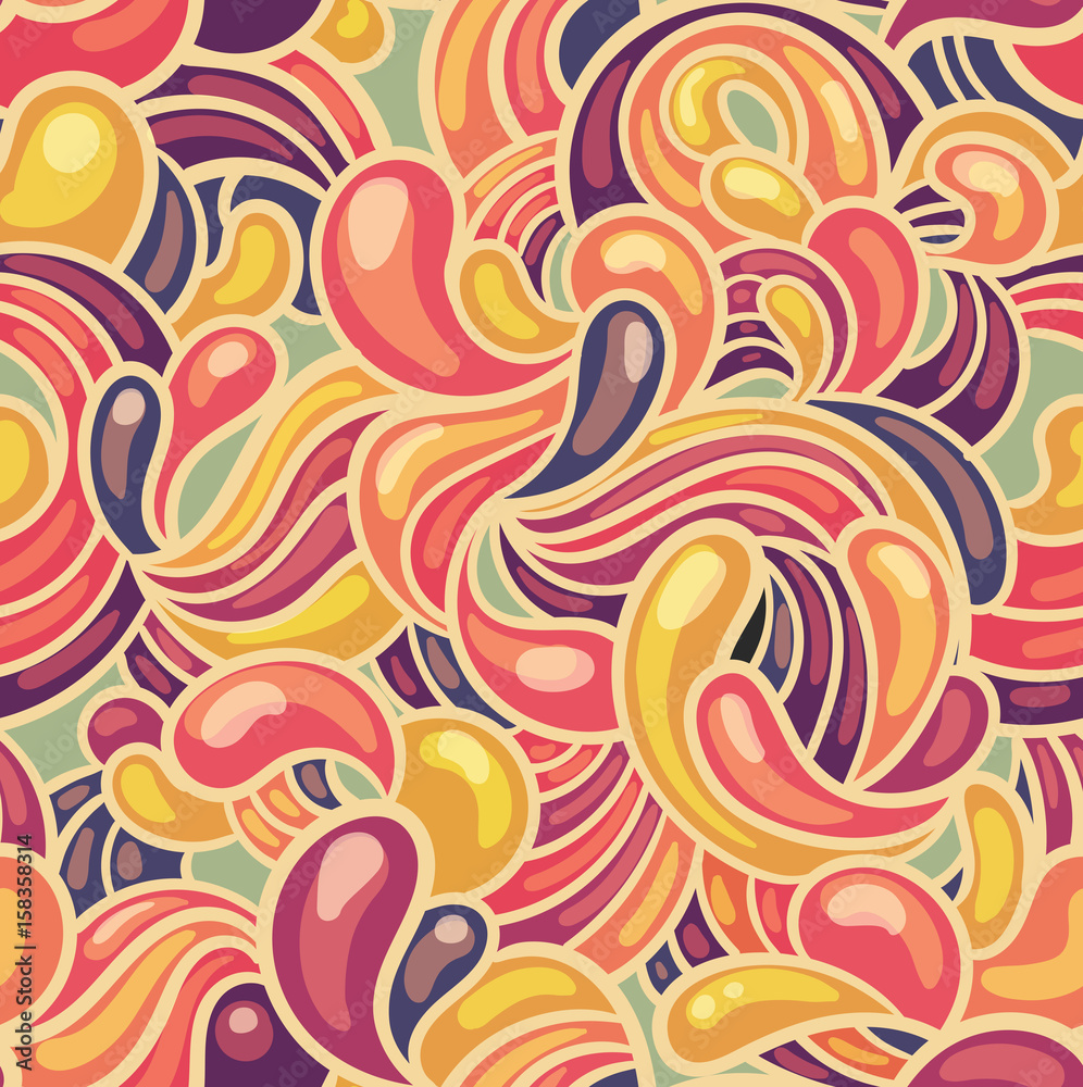 Abstract seamless hand-drawn pattern