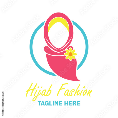 hijab logo with text space for your slogan / tag line, vector illustration