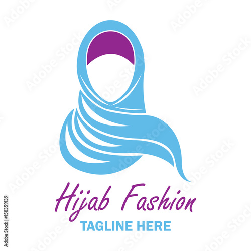 hijab logo with text space for your slogan / tag line, vector illustration
