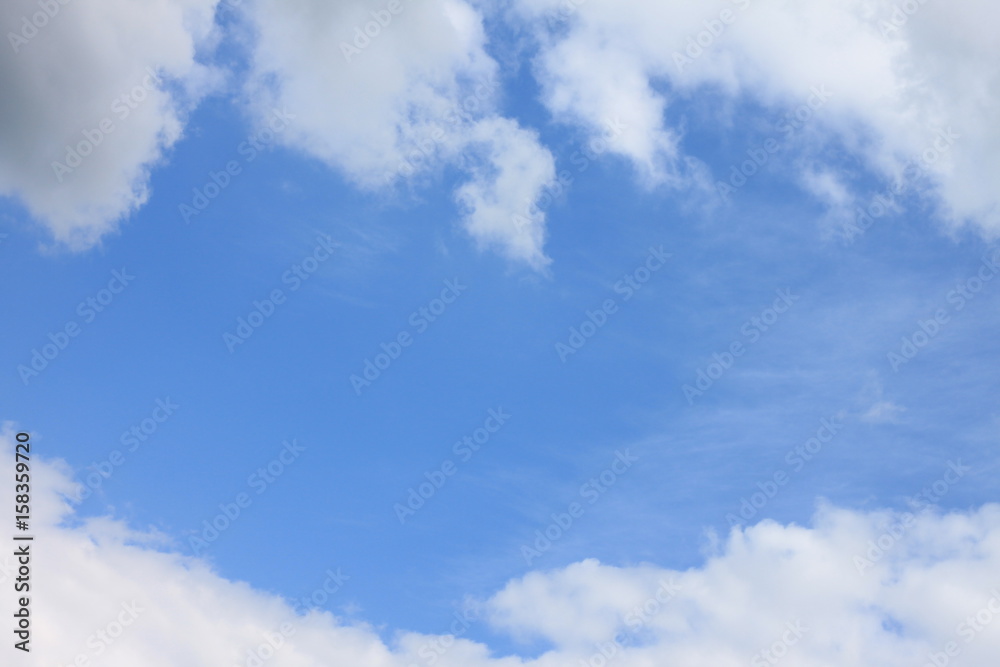 blue sky background with white clouds closeup