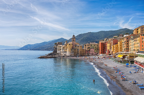 CAMOGLI, ITALY, MAY 23, 2017 - View of city of Camogli , Genoa Province, Liguria, Mediterranean coast, Italy photo
