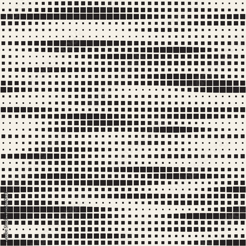 Modern Stylish Halftone Texture. Endless Abstract Background With Random Size Squares. Vector Seamless Chaotic Squares Pattern.