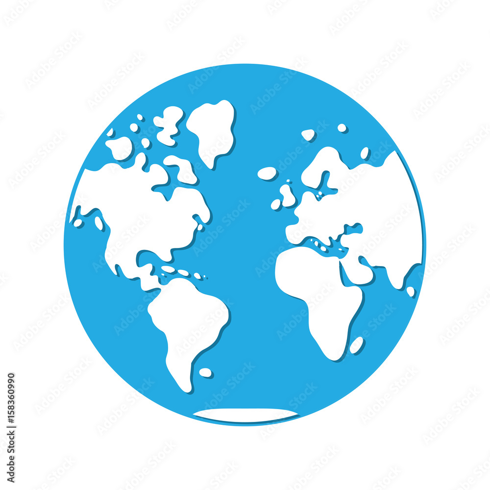World map, western hemisphere globe icon World map, western hemisphere globe icon