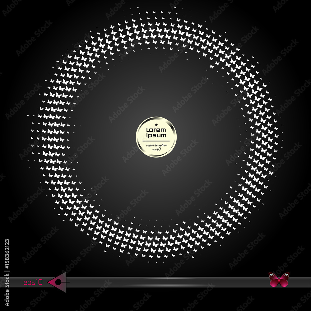 Vector round frame. Abstract half tone graphic element pattern background. Vector round frame. Abstract half tone graphic element pattern background.