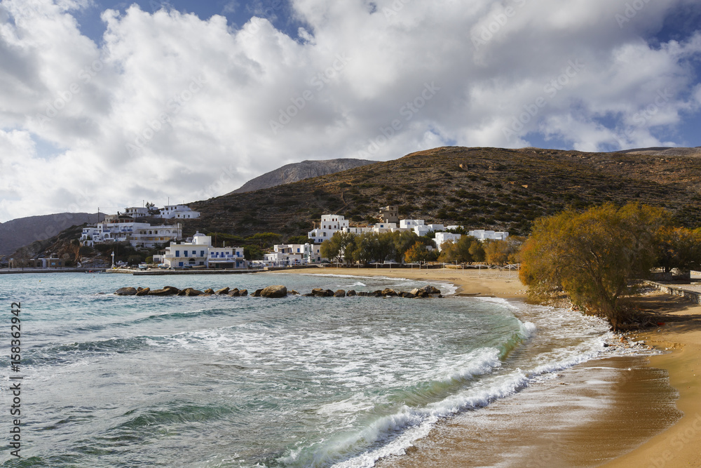 Sikinos island in the Cyclades island group in Greece. Sikinos island in the Cyclades island group in Greece.