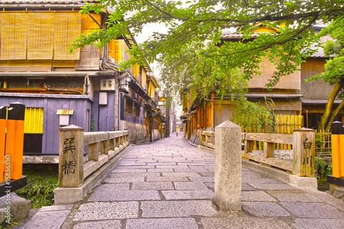 京都　祇園白川の町並み