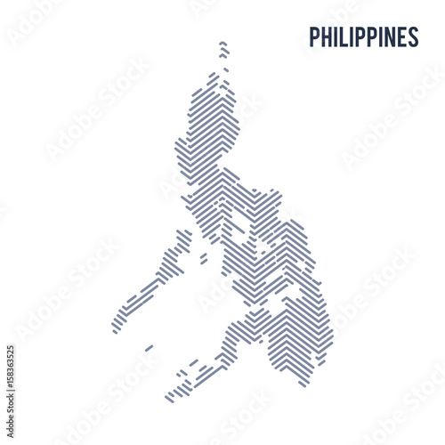 Vector abstract hatched map of Philippines isolated on a white background.