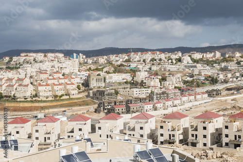 Landscape view to the development of Beit Shemesh town, Ramat Alef (District A), Israel.