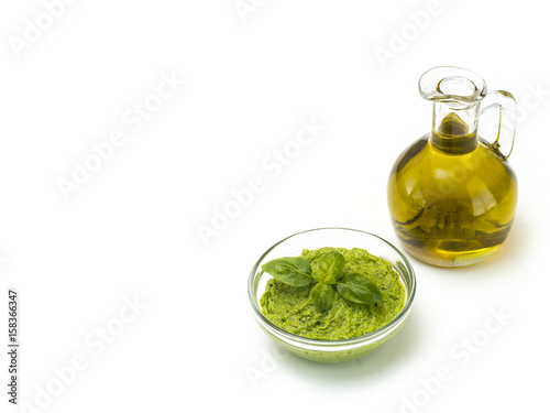 olive oil in a glassware isolated on a white background. 