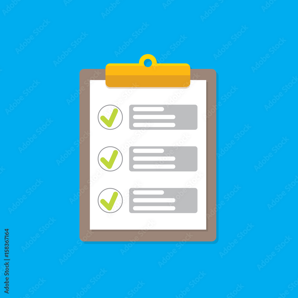 vector Clipboard icon with green checkmarks vector Clipboard icon with green checkmarks