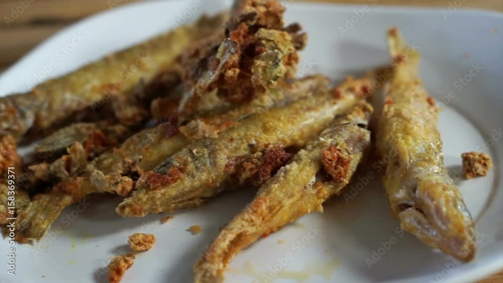 Whole small fish battered with herb and flour then deep fried to make it crispy. Best calcium source Whole small fish battered with herb and flour then deep fried to make it crispy. Best calcium source