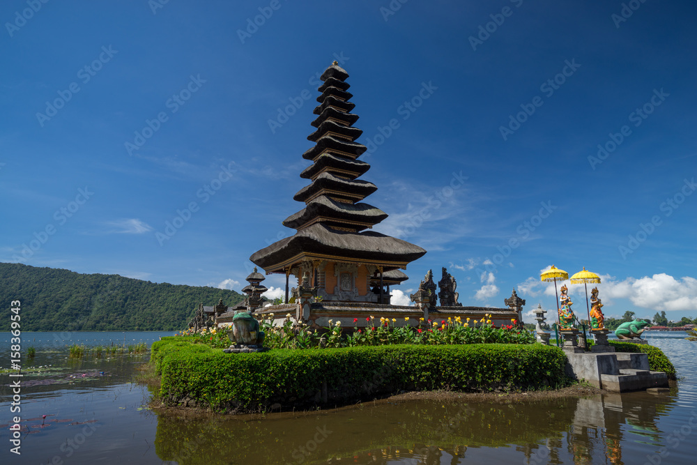 Ulun Danu temple complex at Lake Bratan in Bedugul, Bali, Indonesia.
