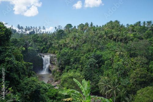 View of Tegenungan waterfall, it is one of the many tourist places and destination in Bali, Indonesia. About 5 km southeast from Ubud.