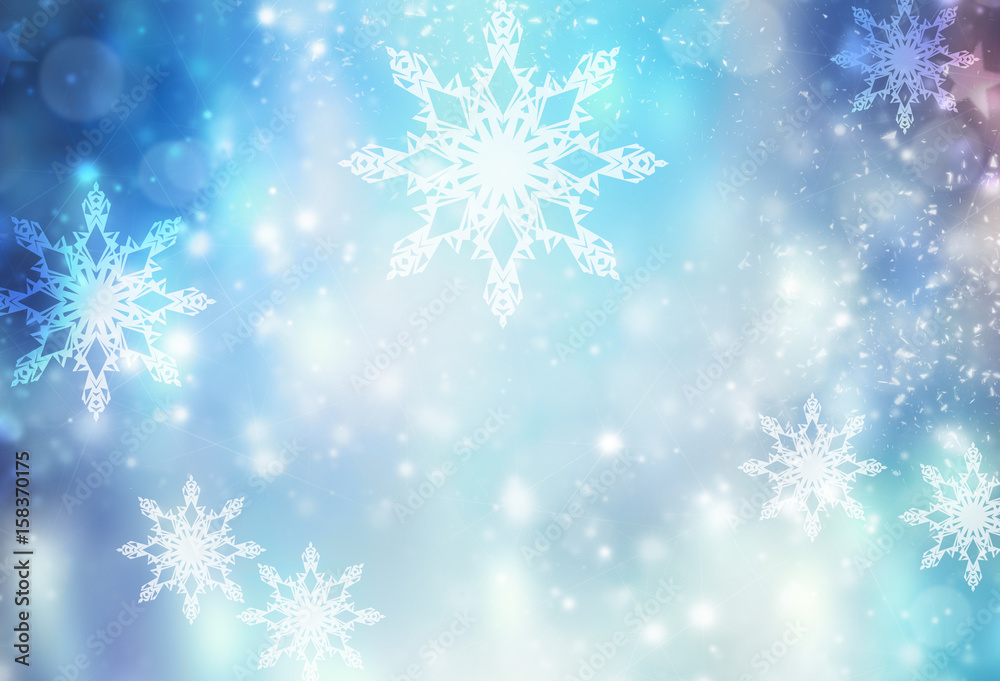 Winter holiday xmas blue illustration background.