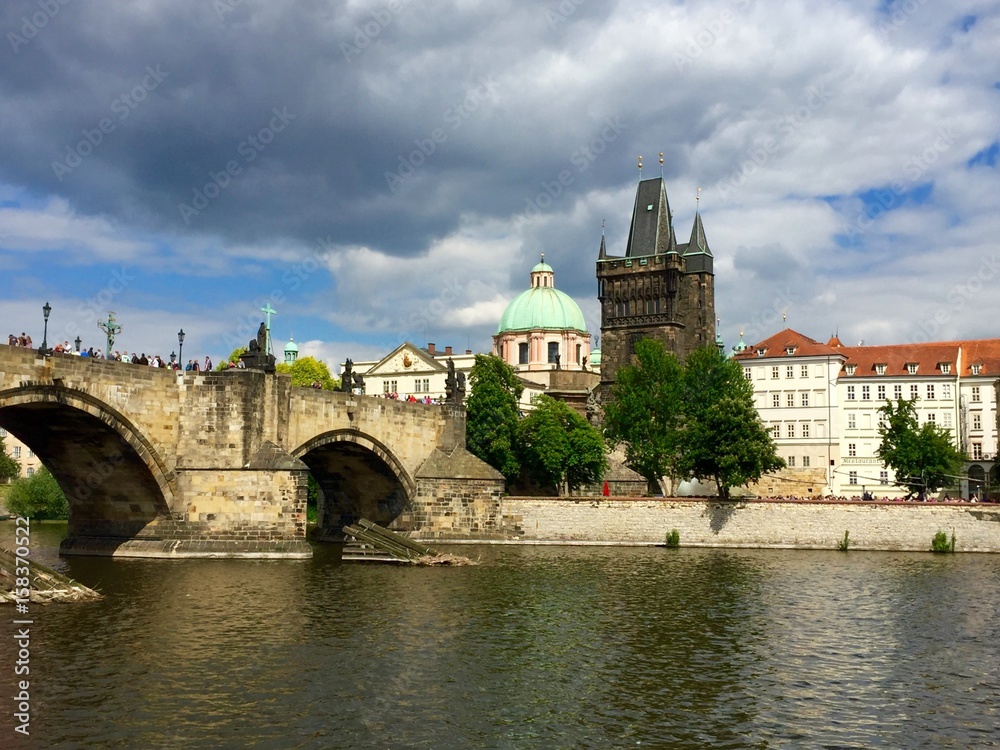 View of Prague and Charles Bridge, Czech Republic View of Prague and Charles Bridge, Czech Republic