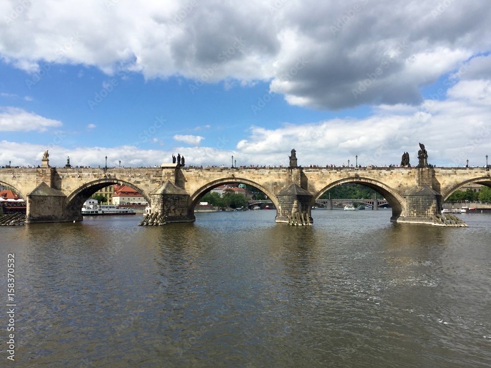 View of Prague and Charles Bridge, Czech Republic