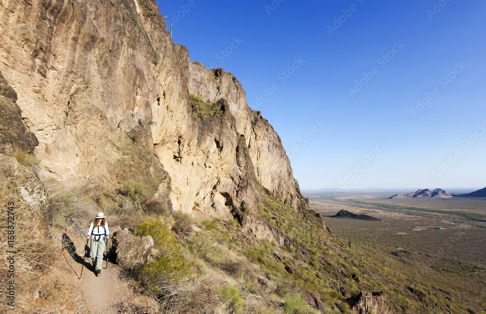 A Hiker in Picacho Peak State Park, Arizona