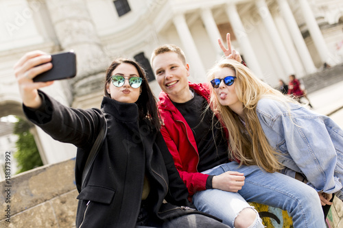 Photography Young people taking selfie in Vienna, Austria