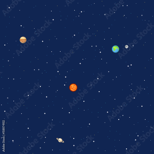 Planets in space. Solar system background