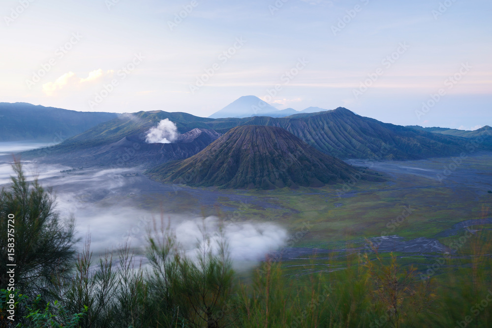 Mount Bromo volcano (Gunung Bromo) in Bromo Tengger Semeru National Park, East Java, Indonesia Mount Bromo volcano (Gunung Bromo) in Bromo Tengger Semeru National Park, East Java, Indonesia