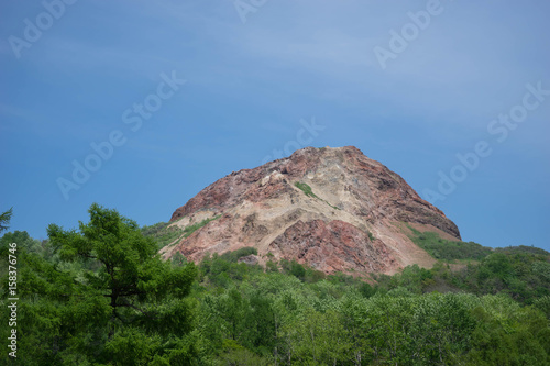 volcano in japan close up