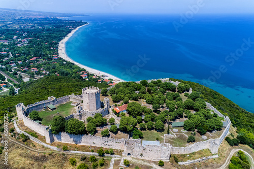 Aerial view of the castle of Platamon, Pieria, Macedonia, Greece photo