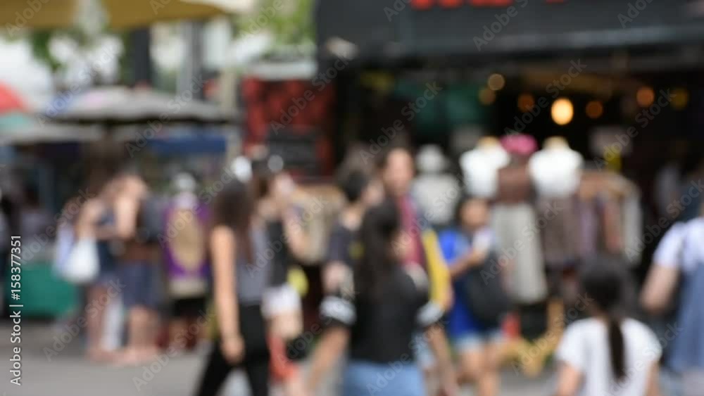 Blur Many Buyers in a Shopping Street at Chatuchak Market of Thailand Blur Many Buyers in a Shopping Street at Chatuchak Market of Thailand