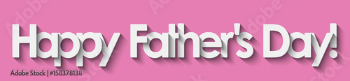 Happy Father's Day! White lettering on pink background. Vector EPS10