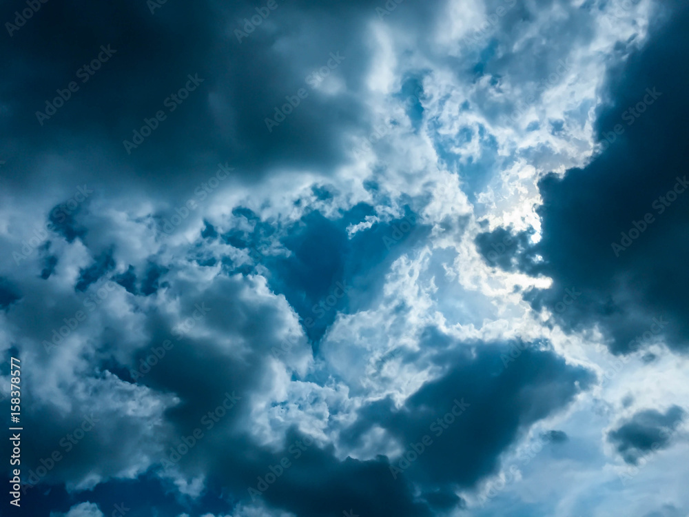 Fototapeta premium Blue sky clouds background
