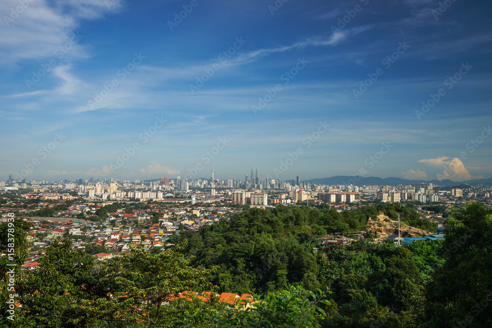 Aerial view of downtown Kuala Lumpur, Malaysia