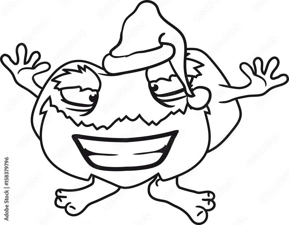 Obraz premium weihnachten winter nikolaus weihnachtsmann geschenke santa claus hässlich monster böse gefährlich gefräßig horror halloween grinsen
