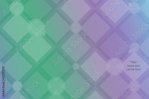Cold Tone abstraction background with text. composed of cold tone bricks. different shades.  opacity,blue,green,purple,dark blue shades. rhombus square circle shapes. vector EPS10.