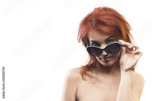 the redhead girl in sunglasses type 8